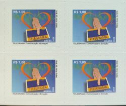 Selo Regular RHM 847 Servico Postal Telegrama Coracao 2009 Quadra