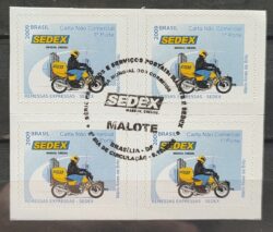 Selo Regular RHM 848 Servico Postal Sedex Moto Transporte Picote Sem BR 2009 Quadra CBC DF