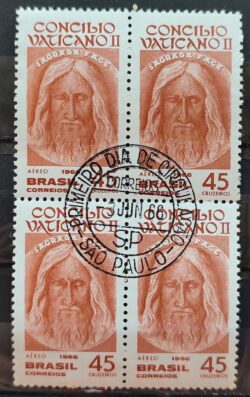 A 108 Selo Aereo Concilio Ecumenico Vaticano Religiao 1966 Quadra CPD RJ