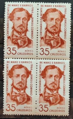 A 109 Selo Aereo Mariz e Barros 1966 Circulado Quadra 2