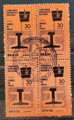 C 547 Selo Aniversario Companhia Siderurgica Nacional Industria 1966 Quadra CBC GB