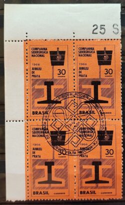 C 547 Selo Aniversario Companhia Siderurgica Nacional Industria 1966 Quadra CBC RJ