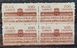 C 552 Selo Sesquicentenario da Missao Artistica Francesa Franca Belas Artes 1966 Quadra 1