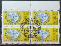 C 553 Selo Nova Lei do Servico Militar 1966 Quadra CPD SP
