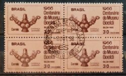 C 555 Selo Centenario Museu Emilio Goeldi Belem Arte 1966 Quadra CPD ES