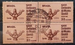 C 555 Selo Centenario Museu Emilio Goeldi Belem Arte 1966 Quadra CPD RJ