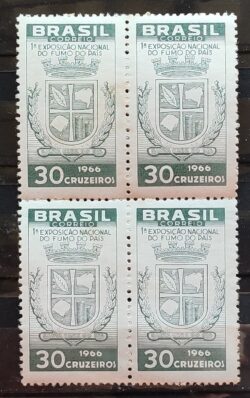 C 556 Selo Exposicao Nacional do Fumo Santa Cruz do Sul Brasao 1966 Quadra 2