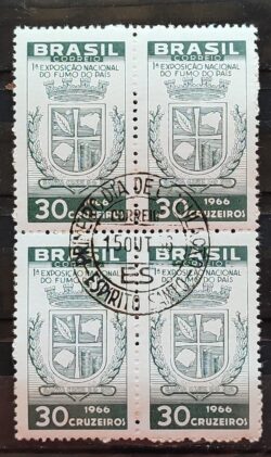 C 556 Selo Exposicao Nacional do Fumo Santa Cruz do Sul Brasao 1966 Quadra CPD ES