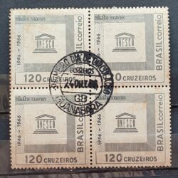 C 557 Selo 20 Anos da Unesco Onu 1966 Quadra CPD GB