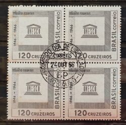 C 557 Selo 20 Anos da Unesco Onu 1966 Quadra CPD SP