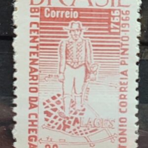 C 558 Selo Bicentenario Capitao Mor Antonio Correia Pinto Lages Chapeu 1966 MH
