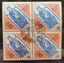 C 562 Selo de Natal Maria e Jesus Religiao 1966 Quadra CPD ES