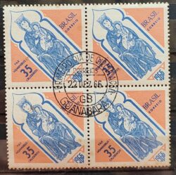C 562 Selo de Natal Maria e Jesus Religiao 1966 Quadra CPD GB