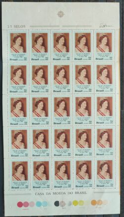 C 617 Selo Rainha Elisabeth Inglaterra Monarquia 1968 Folha