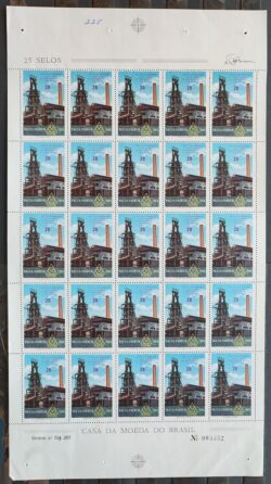 C 652 Selo Expansao da Producao do Aco na Usiminas Economia 1969 Quadra Folha