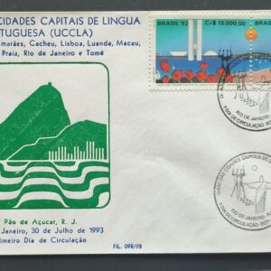 Envelope PVT FIL 09B 1993 Capitais de Lingua Portuguesa Brasilia CBC DF