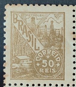 Selo Regular RHM 355A Netinha Petroleo 50 Reis Filigrana P 1941
