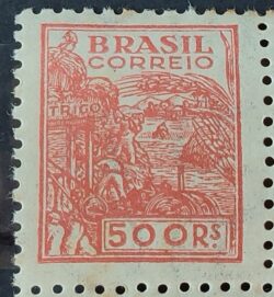 Selo Regular RHM 360 Netinha Trigo 500 Reis Filigrana P 1941