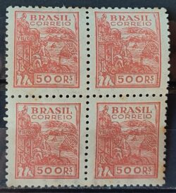 Selo Regular RHM 360 Netinha Trigo 500 Reis Filigrana P 1941 Quadra