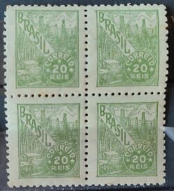 Selo Regular RHM 371 Netinha Petroleo 20 Reis Filigrana Q 1943 Quadra