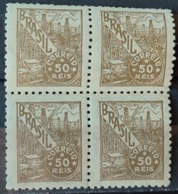 Selo Regular RHM 372 Netinha Petroleo 50 Reis Filigrana Q 1943 Quadra 1