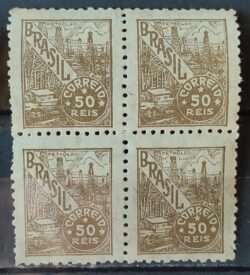 Selo Regular RHM 372 Netinha Petroleo 50 Reis Filigrana Q 1943 Quadra 2