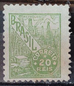 Selo Regular RHM 386E Netinha Petroleo 20 Reis Filigrana O 1942