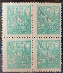 Selo Regular RHM 388 Netinha Petroleo 100 Reis Filigrana O 1942 Quadra 2