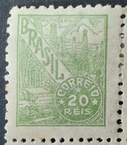 Selo Regular RHM 412 Netinha Petroleo 20 Reis Filigrana P 1941