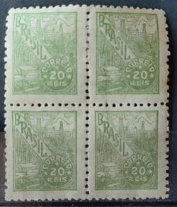 Selo Regular RHM 412 Netinha Petroleo 20 Reis Filigrana P 1941 Quadra