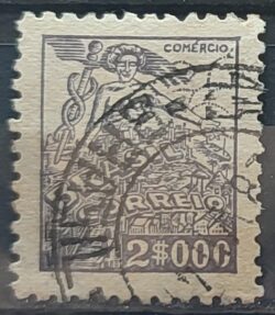 Selo Regular RHM 421 Netinha Comercio 2000 Reis Filigrana P 1941 Circulado 1