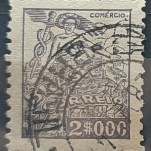 Selo Regular RHM 421 Netinha Comercio 2000 Reis Filigrana P 1941 Circulado 1