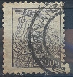 Selo Regular RHM 421 Netinha Comercio 2000 Reis Filigrana P 1941 Circulado 2