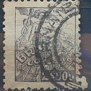 Selo Regular RHM 421 Netinha Comercio 2000 Reis Filigrana P 1941 Circulado 2