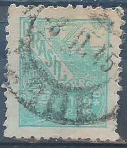 Selo Regular RHM 438 Netinha Petroleo 100 Reis Filigrana N 1942 Circulado 1