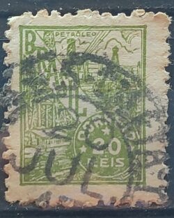 Selo Regular RHM 440B Netinha Petroleo 20 Reis Filigrana O 1942 Circulado 1