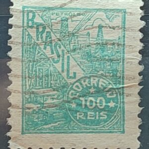 Selo Regular RHM 442B Netinha Petroleo 100 Reis Filigrana O 1942 Circulado 1