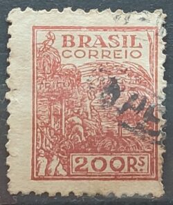 Selo Regular RHM 443 Netinha Trigo 200 Reis Filigrana O 1942 Circulado 3