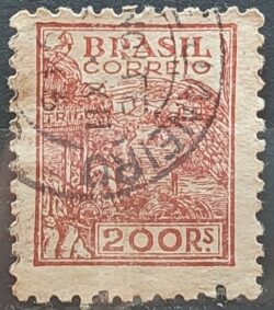 Selo Regular RHM 443 Netinha Trigo 200 Reis Filigrana O 1942 Circulado 4