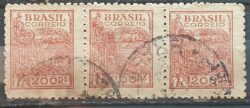 Selo Regular RHM 443 Netinha Trigo 200 Reis Filigrana O 1942 Circulado 8 Terno