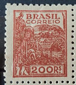 Selo Regular RHM 443A Netinha Trigo 200 Reis Filigrana O 1942