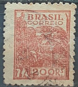 Selo Regular RHM 443B Netinha Trigo 200 Reis Filigrana O 1942 Circulado 1