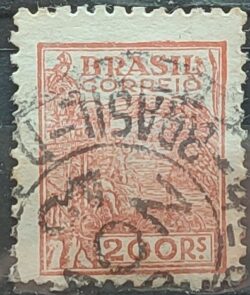 Selo Regular RHM 443B Netinha Trigo 200 Reis Filigrana O 1942 Circulado 2