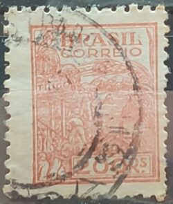 Selo Regular RHM 443B Netinha Trigo 200 Reis Filigrana O 1942 Circulado 3