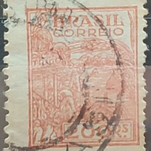 Selo Regular RHM 443B Netinha Trigo 200 Reis Filigrana O 1942 Circulado 3