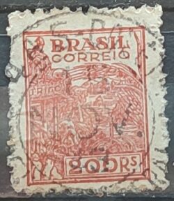 Selo Regular RHM 443B Netinha Trigo 200 Reis Filigrana O 1942 Circulado 5