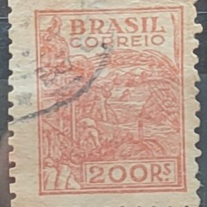 Selo Regular RHM 443B Netinha Trigo 200 Reis Filigrana O 1942 Circulado 6
