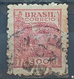 Selo Regular RHM 444 Netinha Trigo 300 Reis Filigrana O 1942 Circulado 1