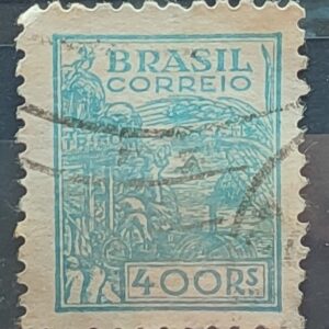 Selo Regular RHM 445 Netinha Trigo 400 Reis Filigrana O 1942 Circulado 1