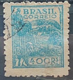 Selo Regular RHM 445A Netinha Trigo 400 Reis Filigrana O 1942 Circulado 1